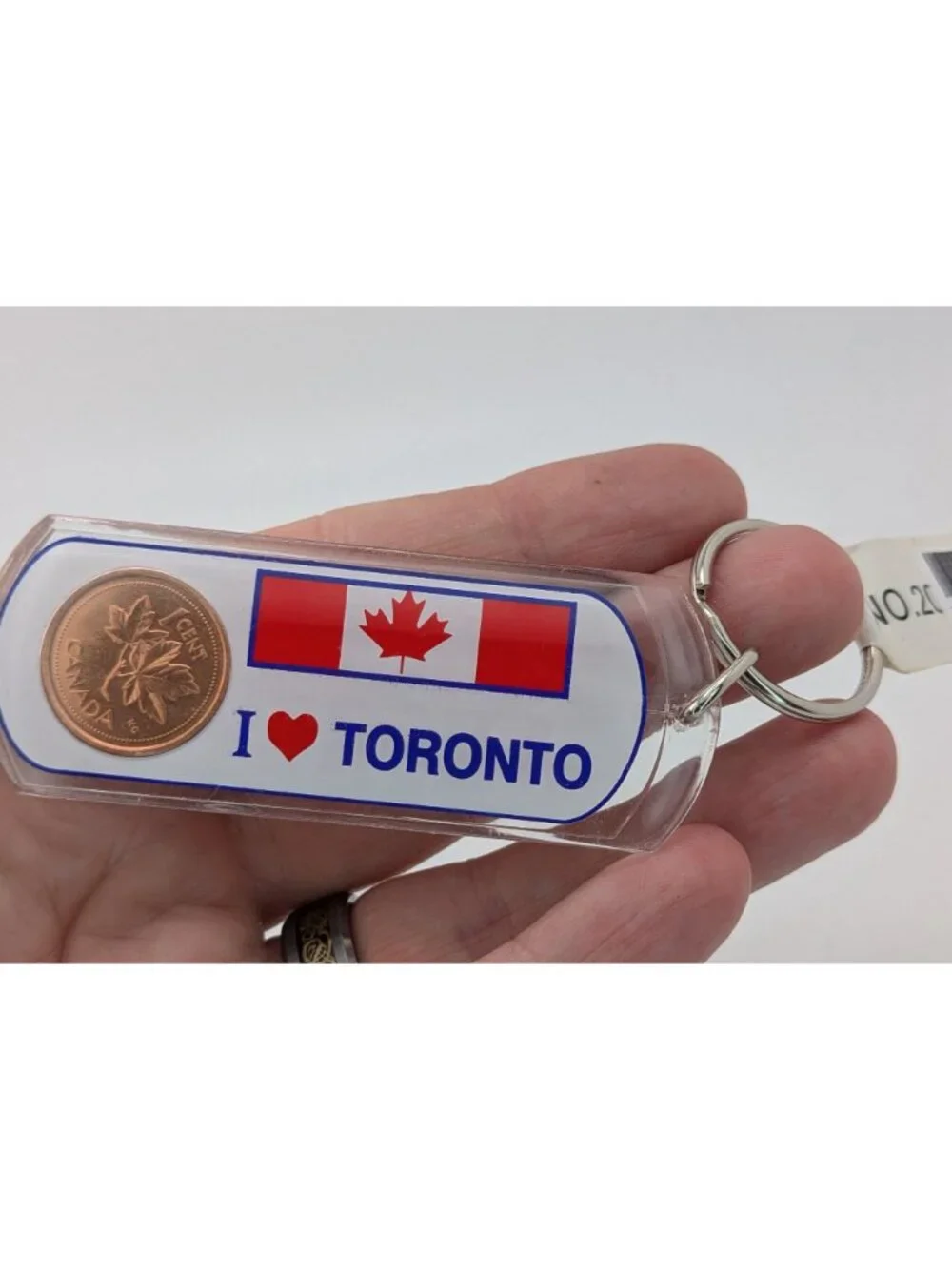 Retro Canada Lucky Penny Toronto Souvenir Keychain Canadian Coin Maple Leaf